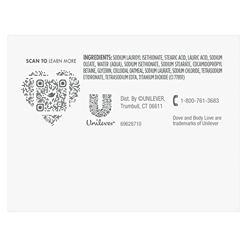 Dove Body Love Beauty Bar Soap Eczema-Prone Skin Care 10 Count Fragrance Free Instantly Soothes & Nourishes Dry-Itchy Skin Colloidal Oatmeal 7.5 Oz #TOP1