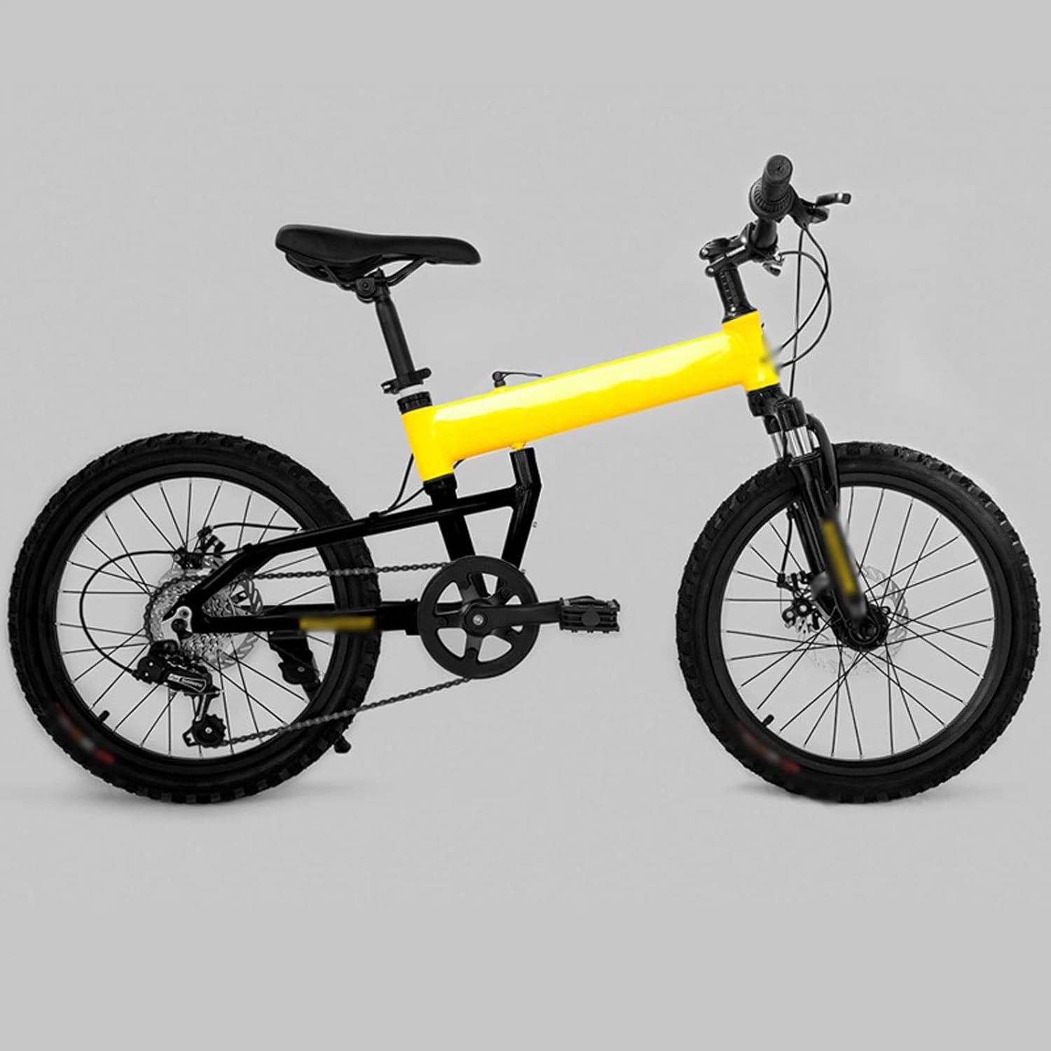 新品　イエロー　20インチ 折りたたみ 自転車 シマノ 6段変速 鍵 カゴ 新品 20インチ 折りたたみ イエロー 自転車 シマノ 6段変速 鍵 カゴ