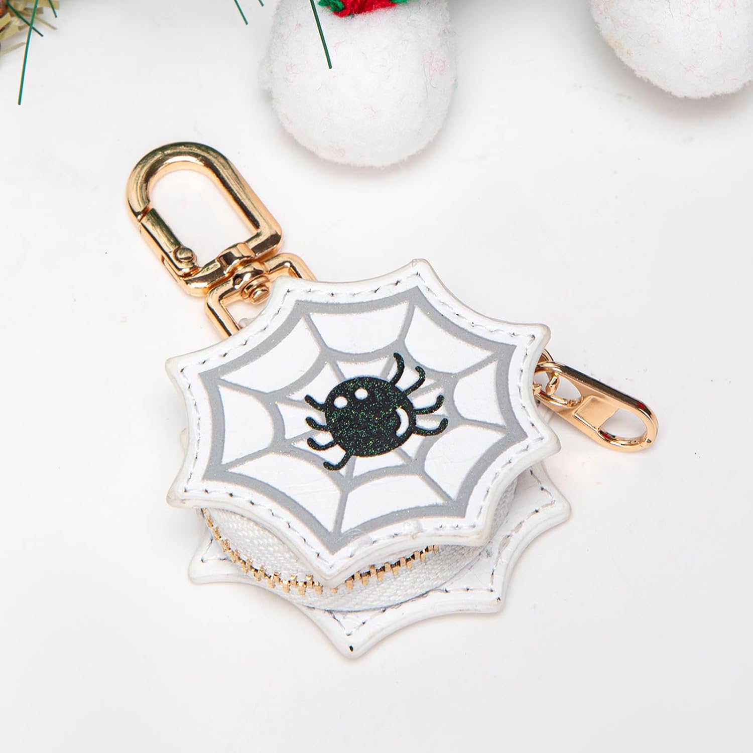 Leather Coin Purse with Keychain Small Change Purse Card Holder Pumpkin Coin Pouches Wallet Bag Charms Gift