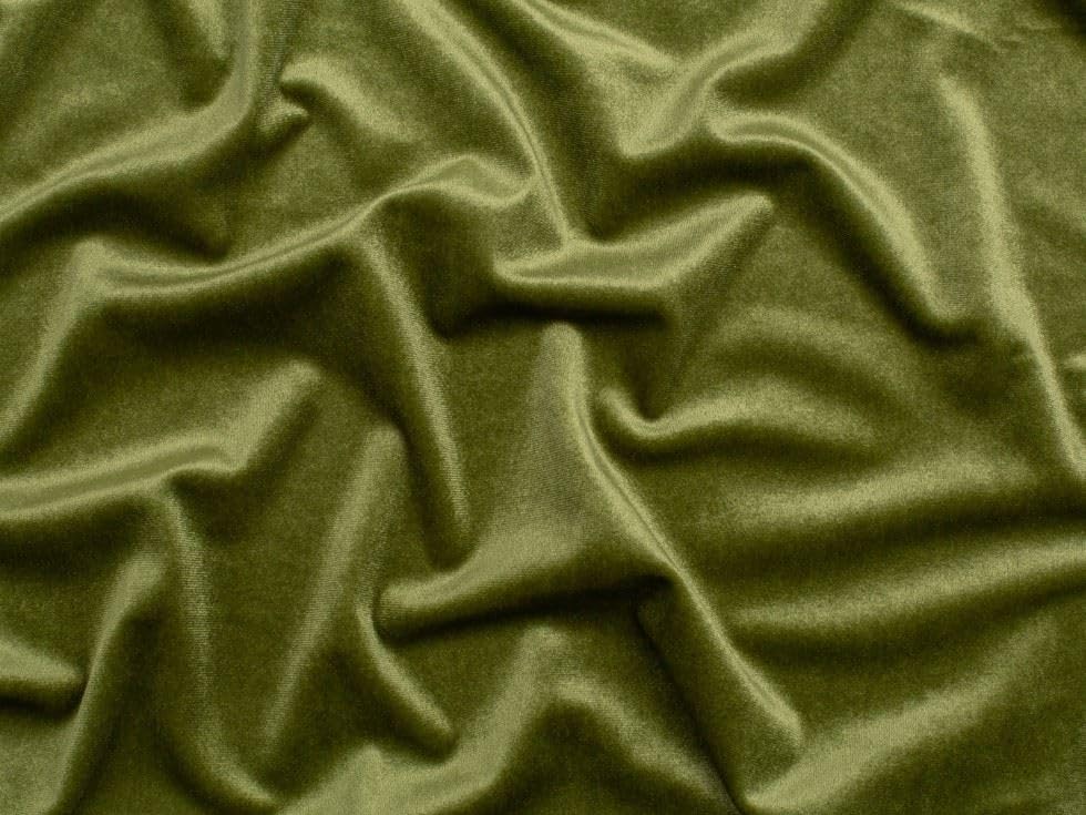 Minerva Velvet Stretch Knit Fabric Apple Green - per metre