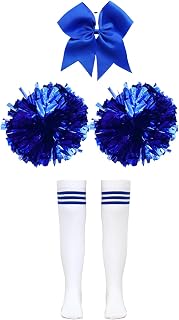 Girls Cheerleading Performance Set Schoogirl Cheer Leader Fancy Accessory with Pompoms for Cheer Up Dance Competition