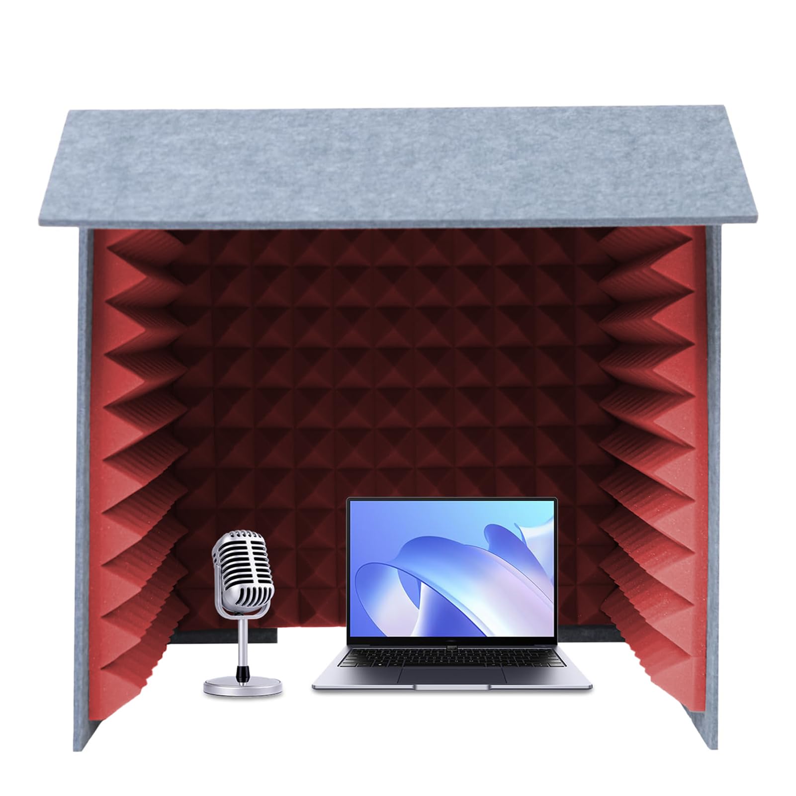 Écran d'isolation phonique pliable rouge de 31,4 pouces pour éliminer l'écho de vos podcasts