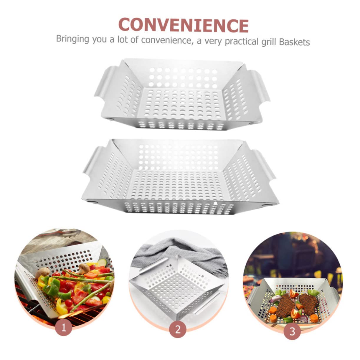 BESPORTBLE 2pezzi Per Barbecue Riutilizzabili Inossidabile Per Grigliate All Per Per Filtrare Per e -