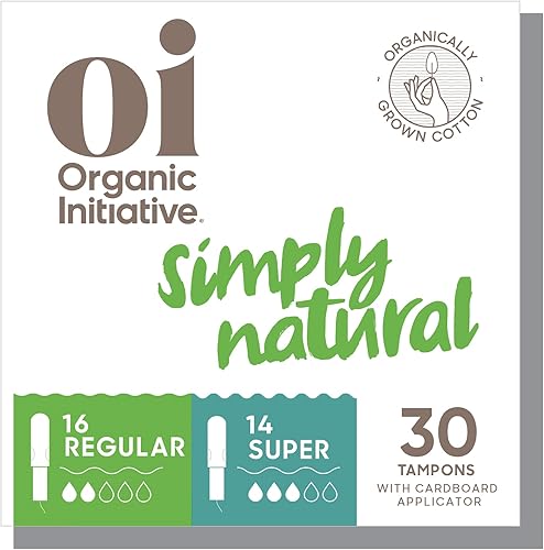 Oi Tampones orgánicos  Súper absorción  100% algodón orgánico certificado, sin perfume, aplicador de cartón  Sin fugas, fácil agarre  28 unidades