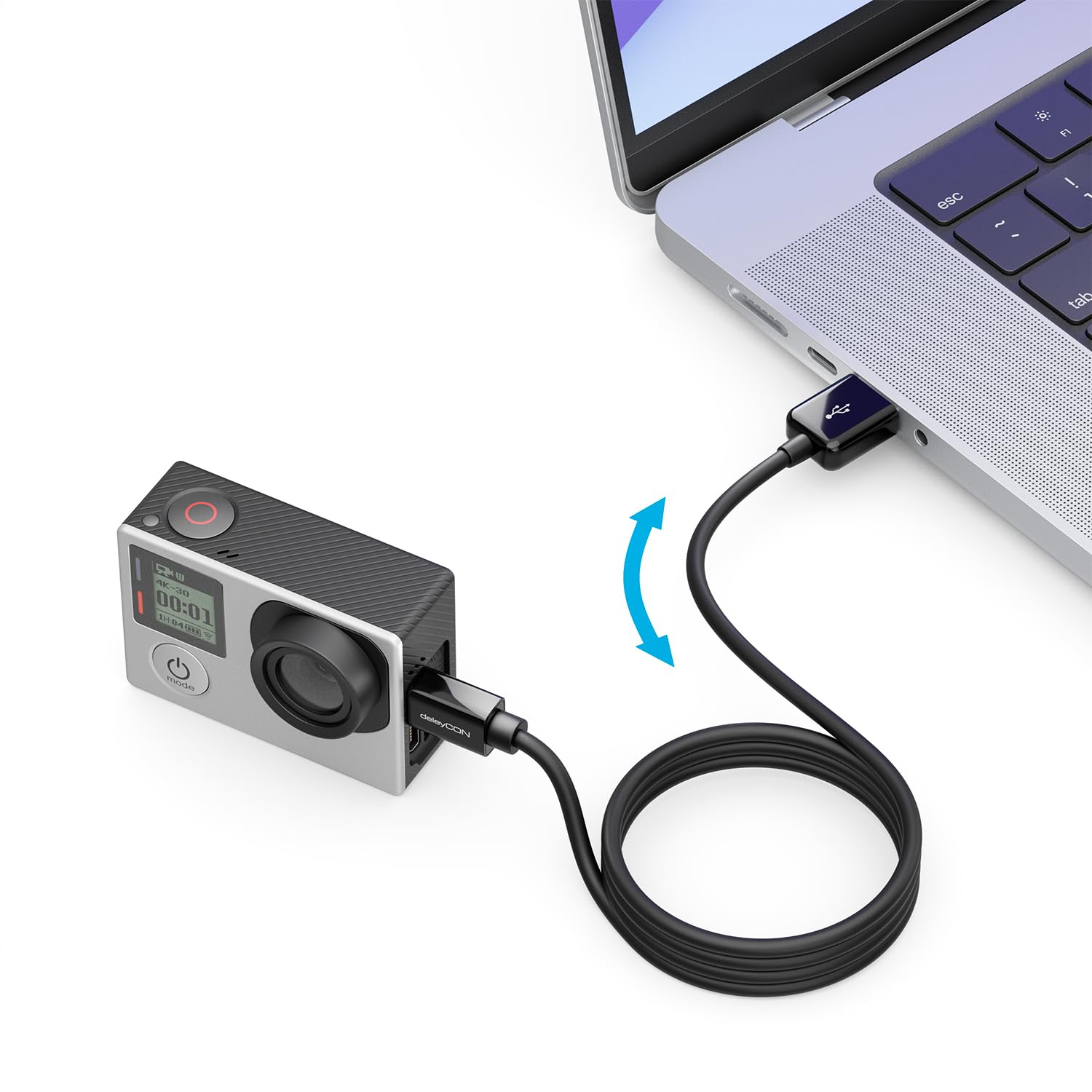 DeleyCON 0,5m Mini USB 2.0 Kabel – USB-A Naar Mini-B, Snelle Dataoverdracht Tot 480 Mbps, Oplaadkabel Voor Camera’s, Navigatie En Meer – Zwart 4 miniatura