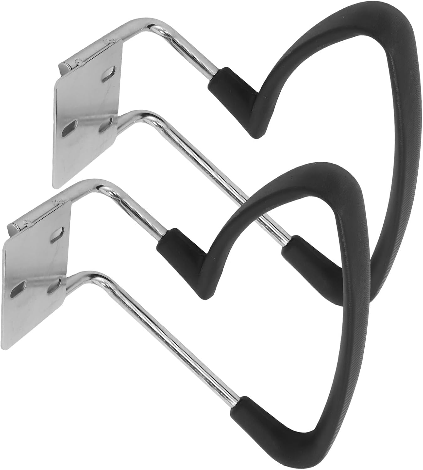 Luxshiny Office Chair Armrest Replacement Rings and Brackets, Black Plastic Armrest Covers for Desk and Gaming Chairs, Compatible with Swivel Mechanism, 2pcs Set for Office Use