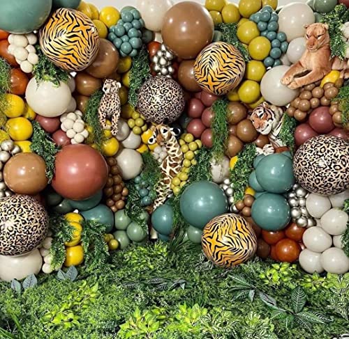 6 Pack Giant 22 Inch 4D Animal Tiger Pattern Sphere Foil Balloons Helium Jungle Safari Tiger Animals Metallic Balloons Wildlife Print Balloons For Animal Birthday Theme Backdrop Kids Party Decorations Supplies #TOP6