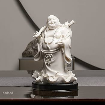 Amazon.co.jp: 七福神 布袋様 布袋さんの置物 陶磁器製 総高さ