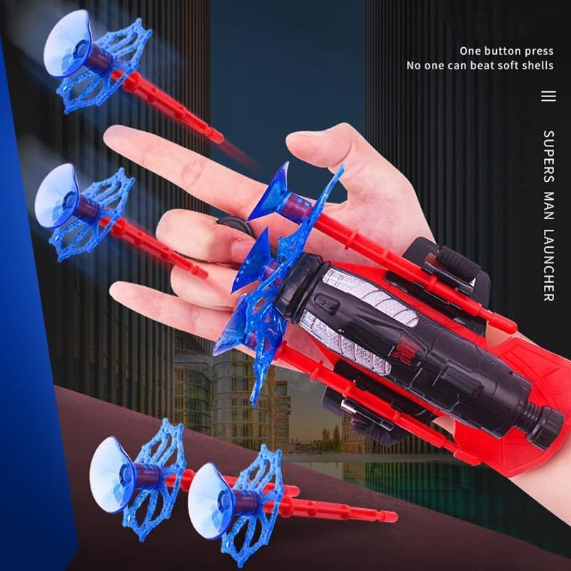 Aofentop Spider Web Shooter - Spider Toy Launcher Gloves Spider Launcher Wrist Toys Set for Kids Boys Costume Cosplay Gift