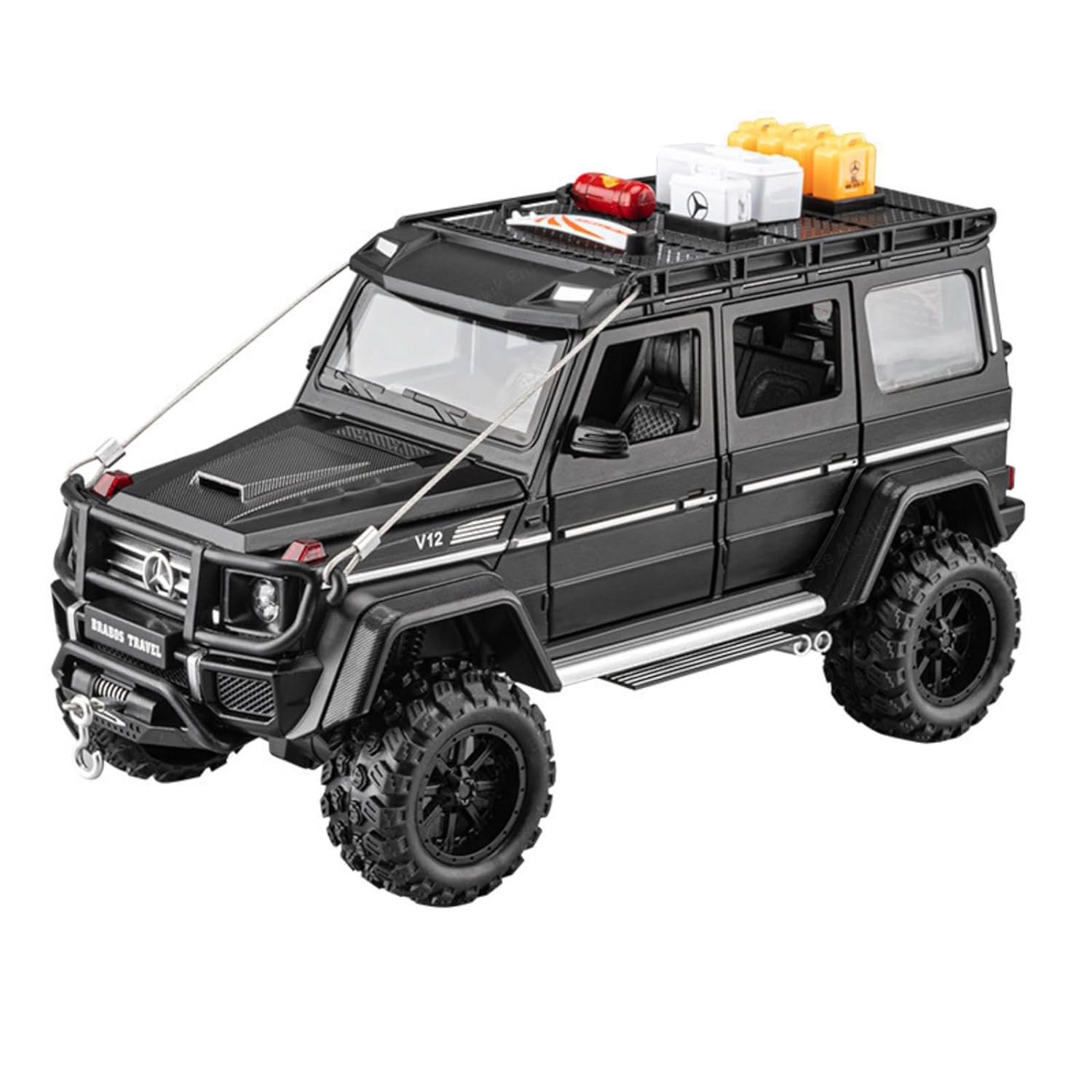 MTG Metro Toys & Gift - Benz G550-4X4 Modified Off Road | 1:24 Scale | Diecast Model Metal Pull Back Toy car for Kids with Openable Doors & Light, Music Toy Vehicle for Kids 【Colors as Per Stock】