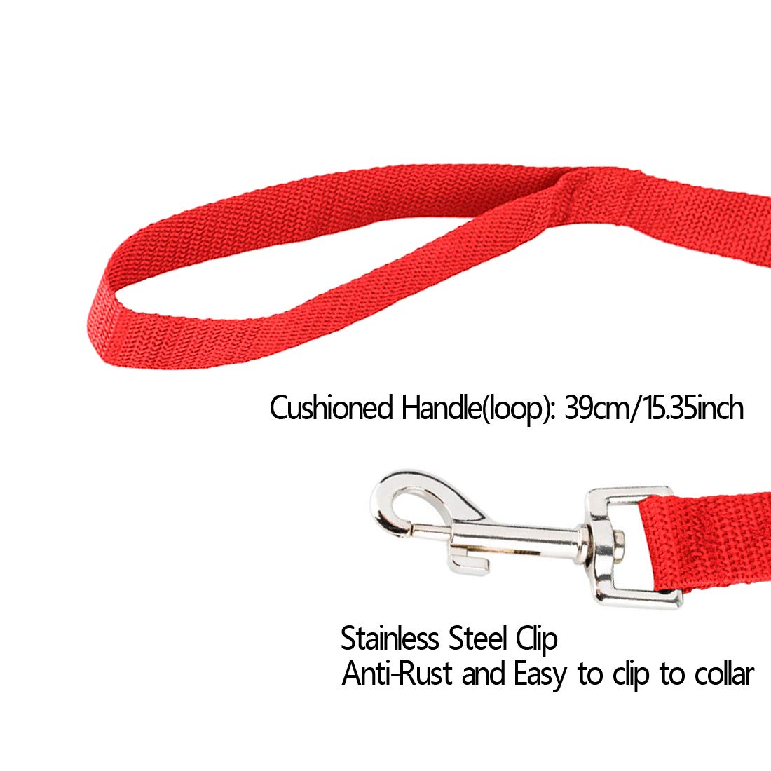 Lot de 2 laisses de dressage pour chien, 10 m de long, longue laisse pour le pistage dressage du chien, longue laisse pour le rappel des animaux de compagnie (rouge)