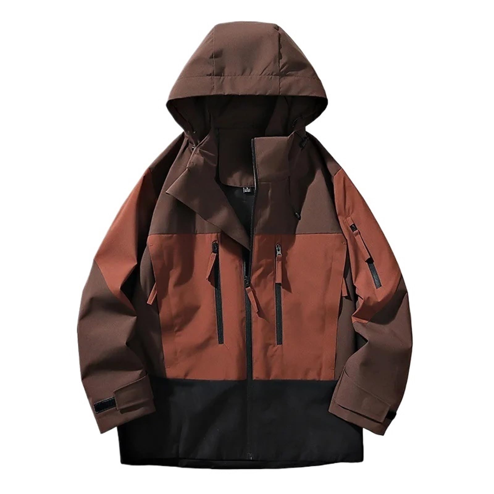 Chaqueta con Capucha Informal Impermeable for Exteriores, Talla Grande, Traje de Escalada de una Sola Capa, Sistema de montaña