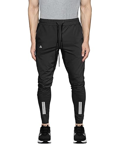 Dry Fit Track Pant for Men I Slim Fit Athleisure Running Gym Stretchable Track Pant (L, Black)
