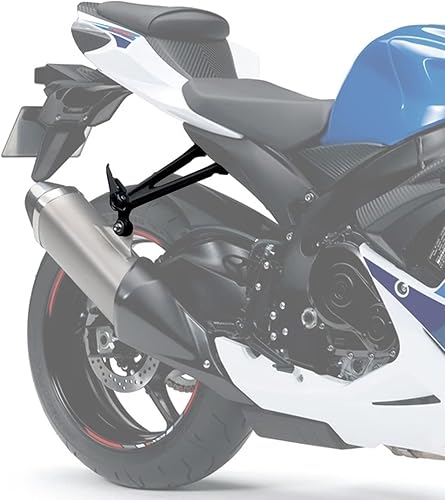 Miniatura 7 de TCMT Juego de estriberas de pasajero trasero para motocicleta Suzuki GSXR 600 750 2008 2009 2010 arena negro aluminio