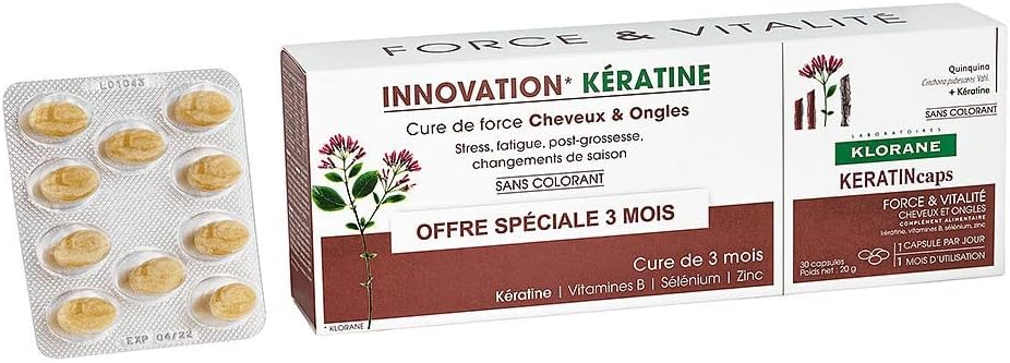 Klorane Keratincaps - 3 X 30 Cápsulas