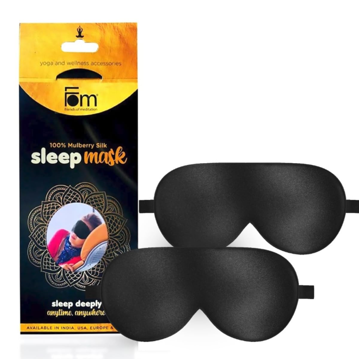 Friends of Meditation® 100% Mulberry Silk Sleep Mask – Pure Silk Eye Mask for Sleeping, Super Smooth Blackout Blindfold, Soft Adjustable Strap, Luxury Eye Cover for Travel, Meditation (Black) — Amazon image 9
