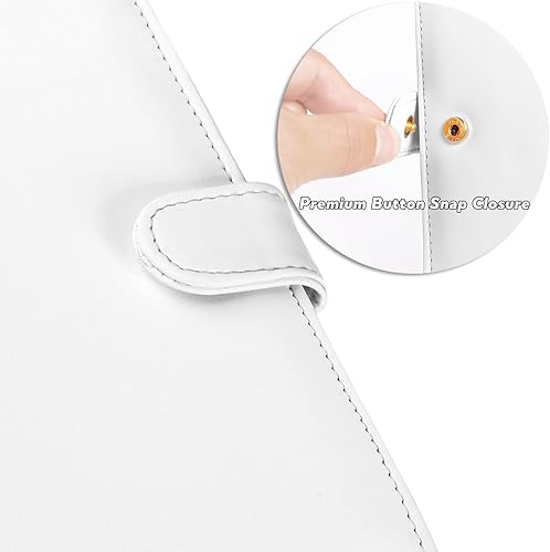 Miniatura 6 de LOLOMLO Cubierta de cuero de la PU para registrar cheques duplicados, soporte de chequera de bloqueo RFID, Blanco, Estilo Billetera