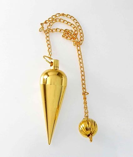 Miniatura 8 de Myhealingworld Péndulo de cámara, péndulo de metal de latón, péndulo de radiestesia, péndulo de adivinación, herramienta de chakra Reiki, péndulo de