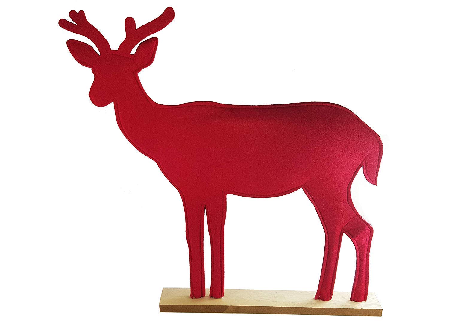 Cleanprince Reindeer Reindeer Stag Filzfigur Standing 52 x 52 x 5 cm Red Christmas Deer
