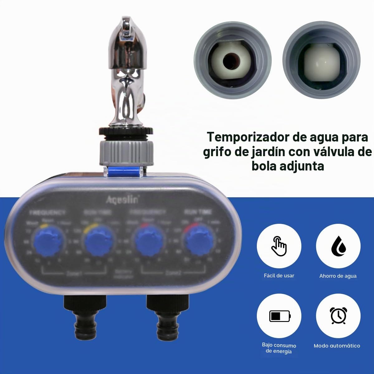 Programador de riego Temporizador de riego con 2 Salidas Independientes