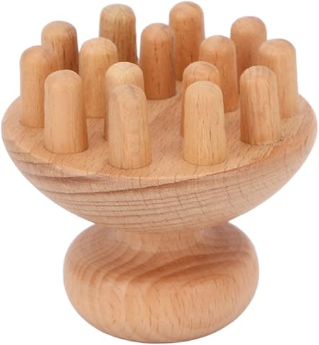 Yinhing Masajeador de madera, herramienta de masaje relajante para masajear el cuero cabelludo para promover la circulación de la cabeza, reducir el