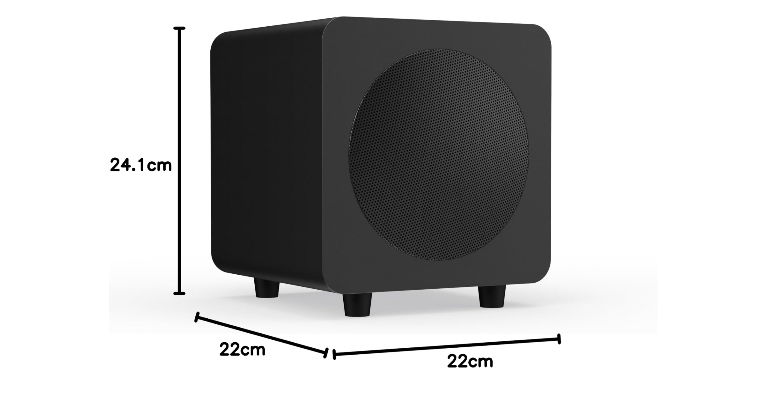 Kanto SUB6 Sealed Powered Subwoofer | 200W Peak Power | 6” Woofer | Quick & Accurate Bass | Ultra-compact Design | Matte Black