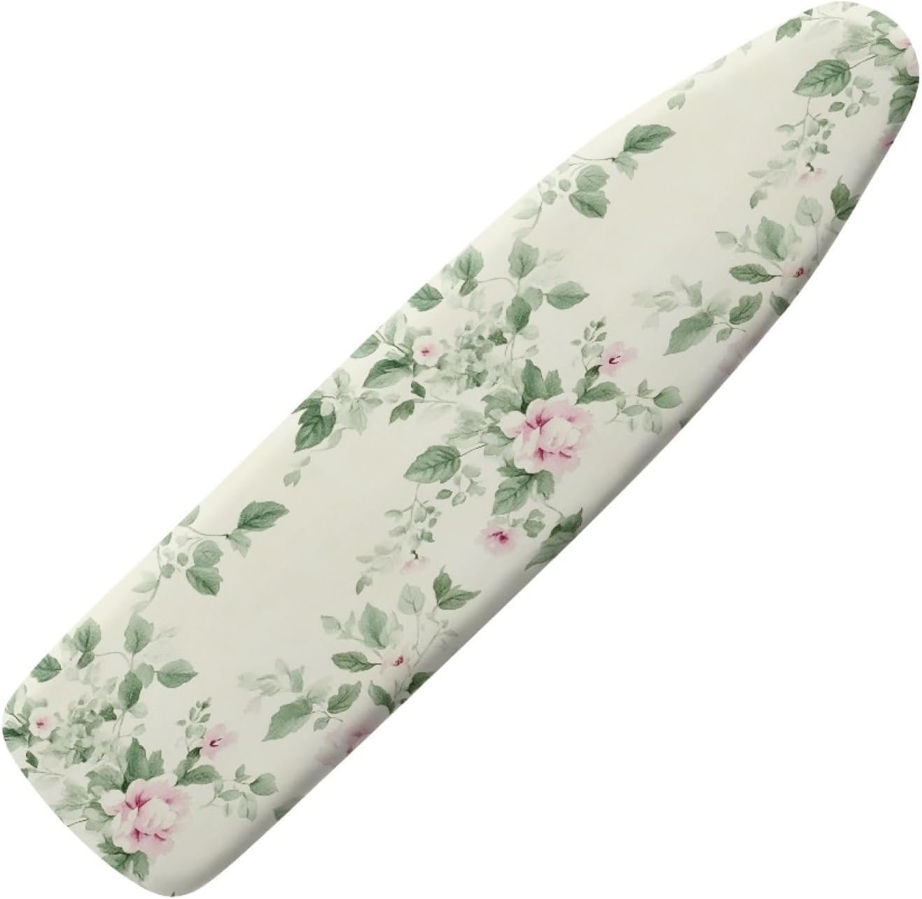Large Ironing Board Cover and Pad 59x19 Green Leaf Flower Iron Table Cover with Padding,Extra Wide,Resist Scorching and Staining,Heatproof,Adjustable Fastener Durable Stain