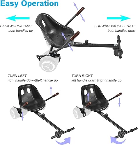 Miniatura 7 de No se requieren correas de fijación de asiento para aeropatineta, accesorio de Go Kart con mecanismo de bloqueo, carrito de 265 libras de 26 a 34.5