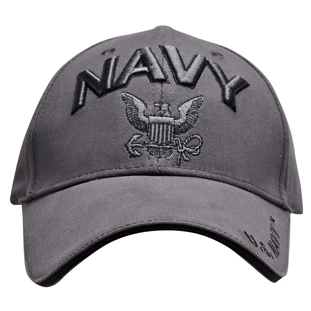 MEDALS OF AMERICA EST. 1976 U.S. Navy 3-D Raised Letter Gunmetal Grey Hat