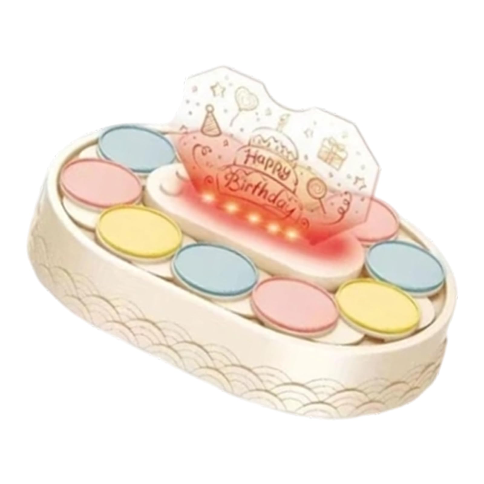 Jazuaiao Clarities ABS Acrylic Rotating Cake Platform with Relaxing Tunes Ideal for Festival Occasion and Displays Party Cake Whirling Stand