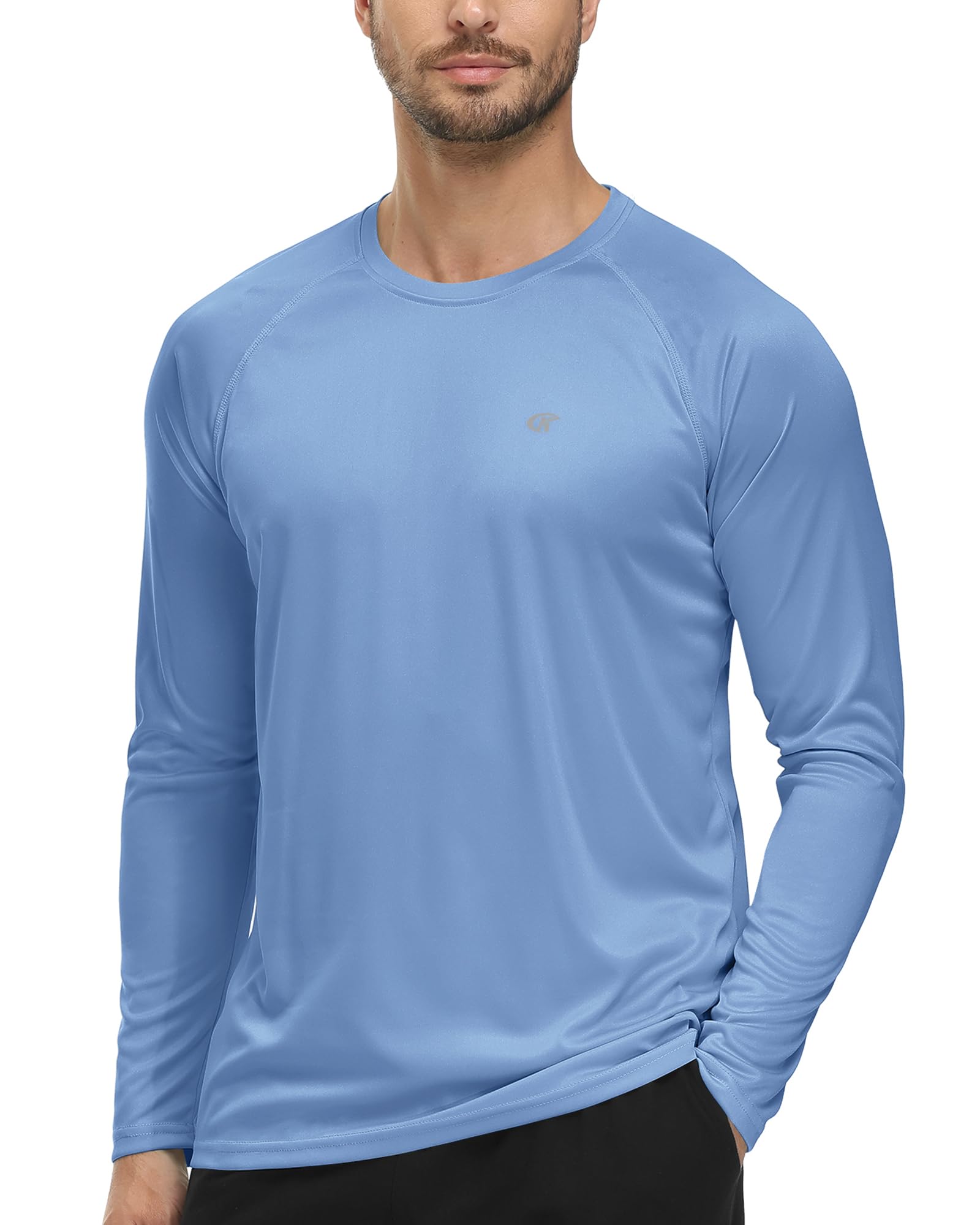 Tyhengta UV Shirt Herren Langarm UPF 50+ UV Schutz Shirt Atmungsaktiv Schnelltrocknend Rashguard Herren Schwimmshirt Leichtes Sonnenschutz Langarmshirt für Surfen Angeln Wandern Outdoor Sport