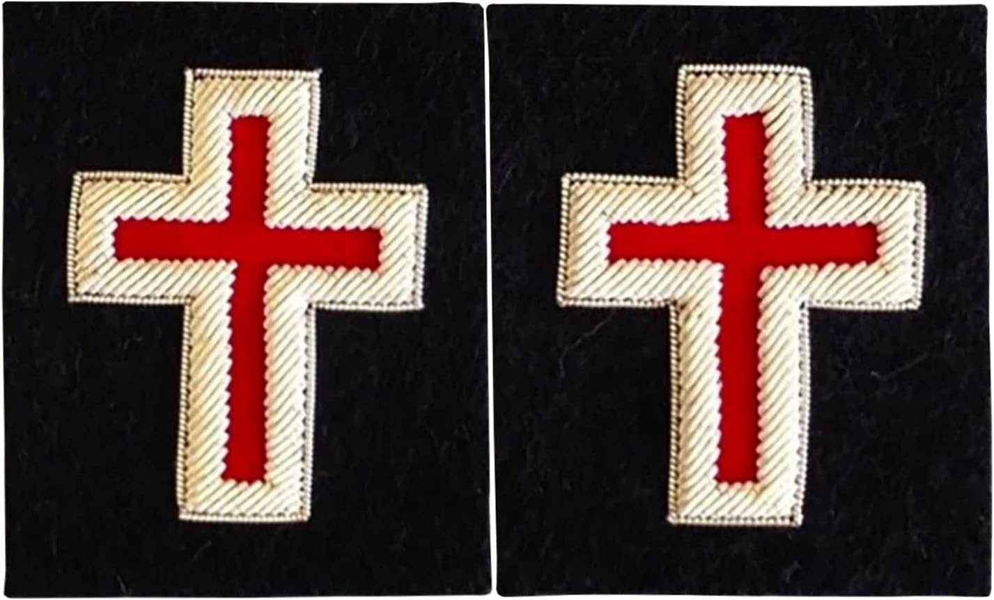 BRICKS MASONS Knights Templar Sleeve Crosses - Bullion Embroidery