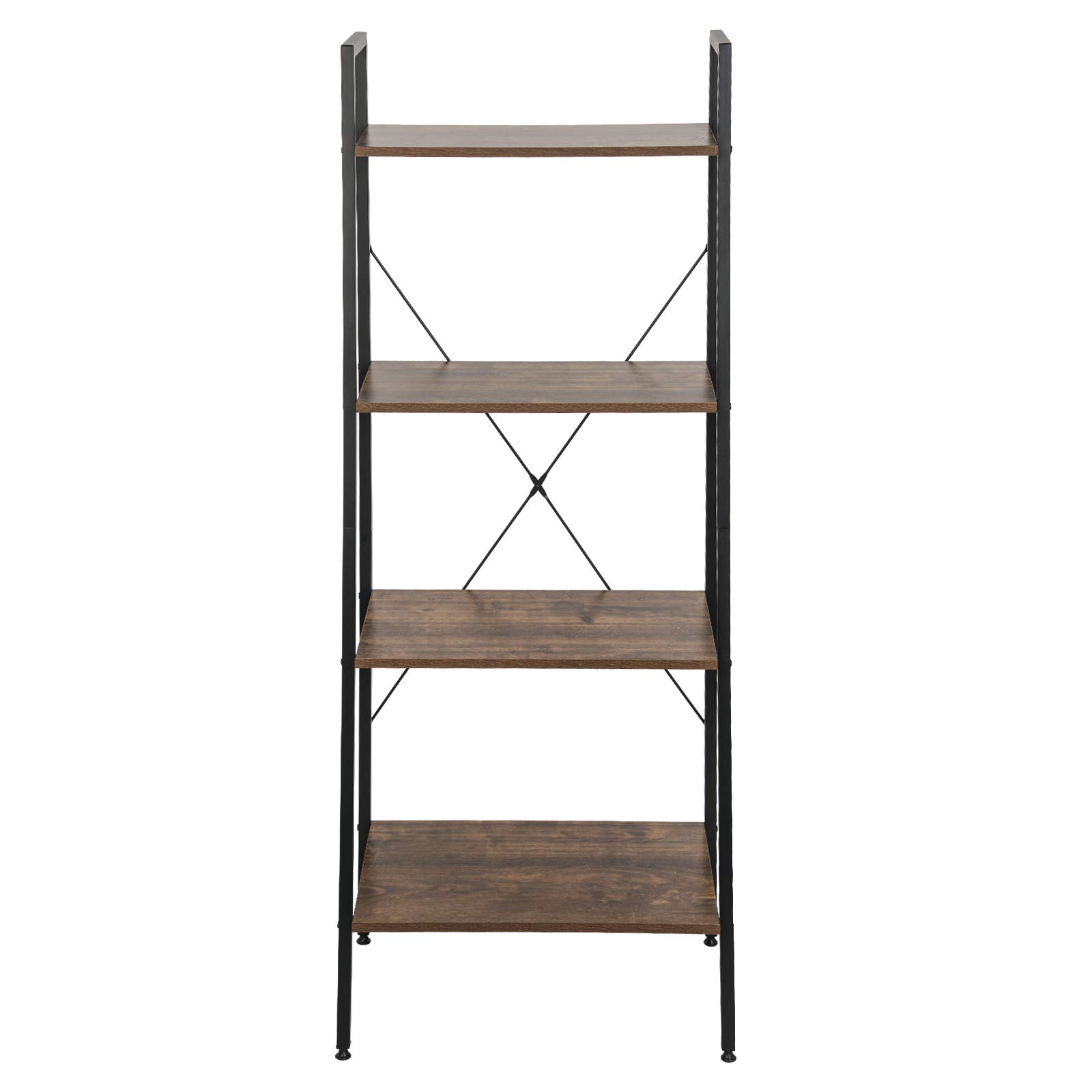 eSituro Estante para Piso Estantería Librería Estante de Cocina Estante de Almacenamiento de Organizador Multifuncional para Libros Plantas con 4 Estantes Metal + MDF 60x35x148CM SSTR0053