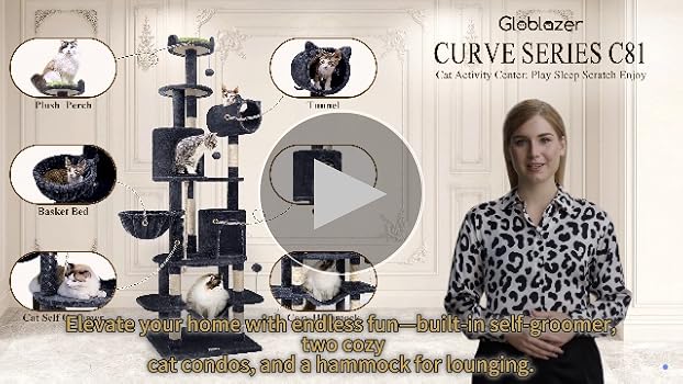 Amazon.com : Globlazer Artistic Curved Cat Tower for Small