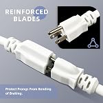 EP 15 Ft Heavy Duty Outdoor Extension Cord, 12/3 SJTW White 3-Prong | 12 AWG 3-Wire Grounded Plug | Indoor & Outdoor | Lawn, Garden & Appliance Use