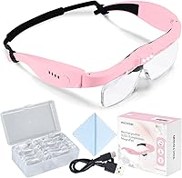 Vista 1 de YOCTOSUN Magnifying Glasses with Light, Rechargeable Magnifying Headset with 5 Detachable Lenses 0.75X-4.0X and 3 LED Lights, Hands Free Headband