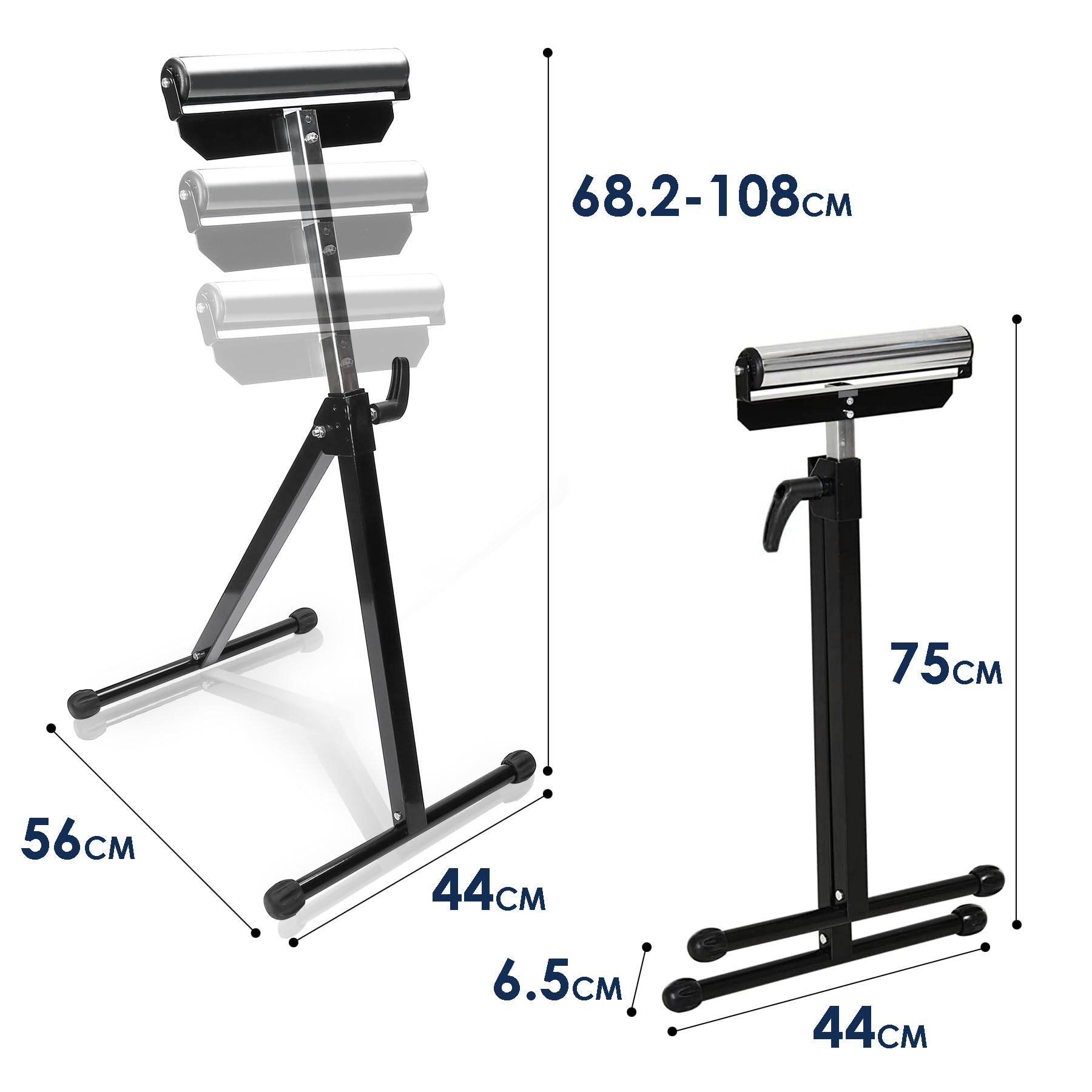 Zestaw 2 kołowrotków ze stali A3 – nośność 90 kg, 68-108 cm