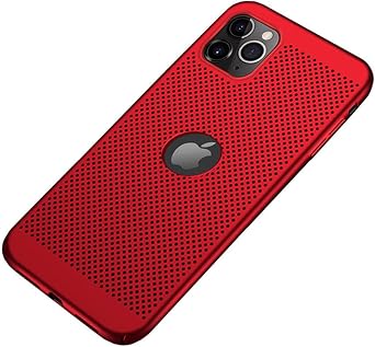 Slim Fit iPhone 11 Pro Breathable Case, Ultra-Thin [Skin Touch Feel][Heat Dissipating] Protective Cooling PC Cover Case Compatible with iPhone 11 Pro 5.8", Red