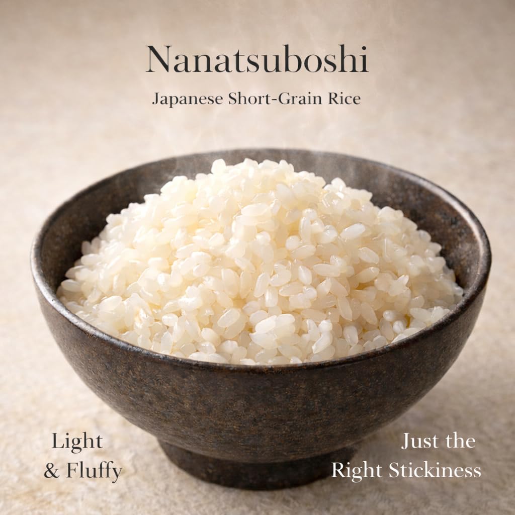 Hokkaido Nanatsuboshi Japanese Short-Grain Rice (七つ星米) – Premium All-Purpose Rice with Balanced Sweetness & Firm Texture – Ideal for Sushi, Onigiri & Everyday Japanese Meals – 11 lb