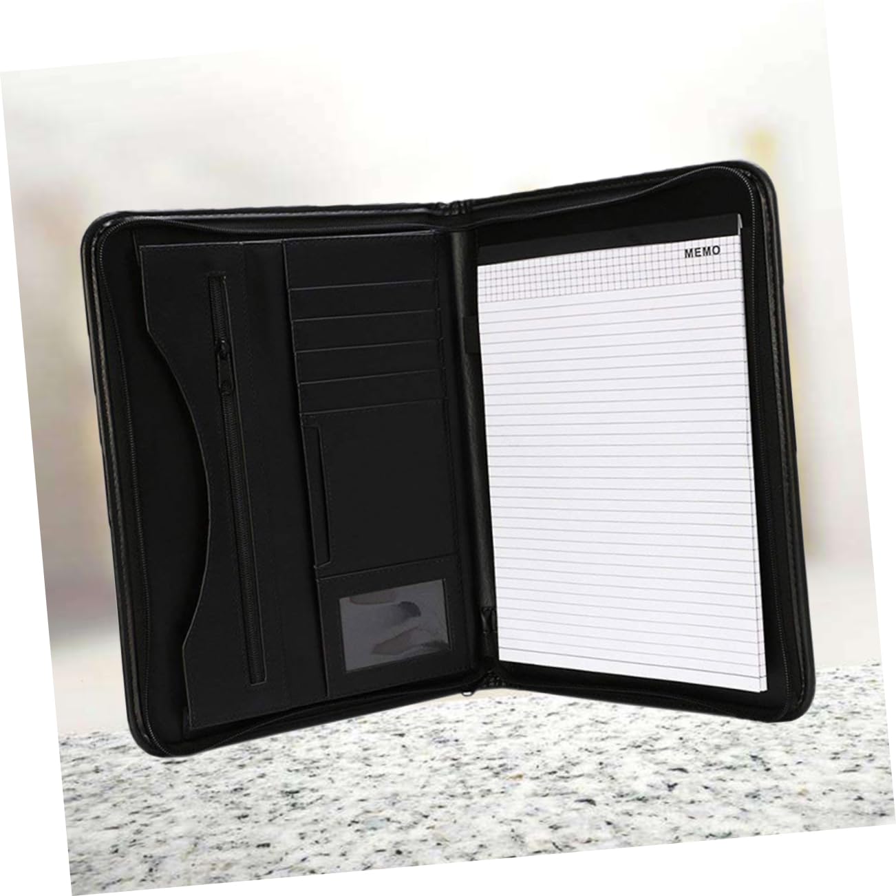 DOITOOL Organizador De Carpetas De Negocios 2 Unidades Tarjetero Carpeta De Datos Carpeta A4 Con Bolsa De Almacenamiento Para De Oficina Color Negro