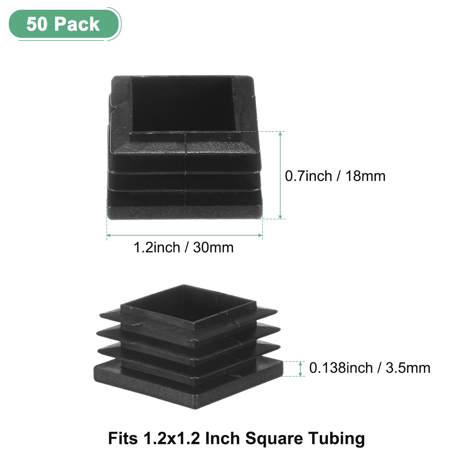 M METERXITY 50-Pack Square Tubing End Caps - Image 3