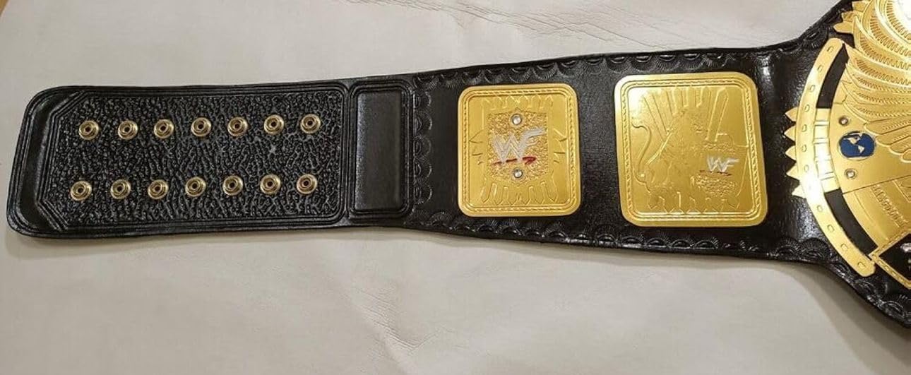 Big Eagle Championship - Cinturón de piel para lucha, tamaño adulto, 2 mm, latón, negro y dorado
