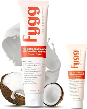 Fygg Fluoride Free Toothpaste 4 oz with Travel Size Pack of .7 oz Coconut