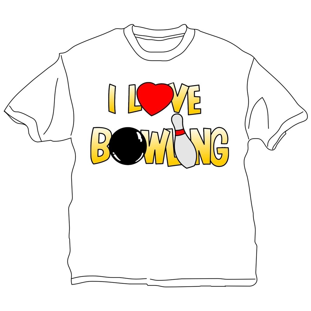 I Love Bowling T-Shirt- White