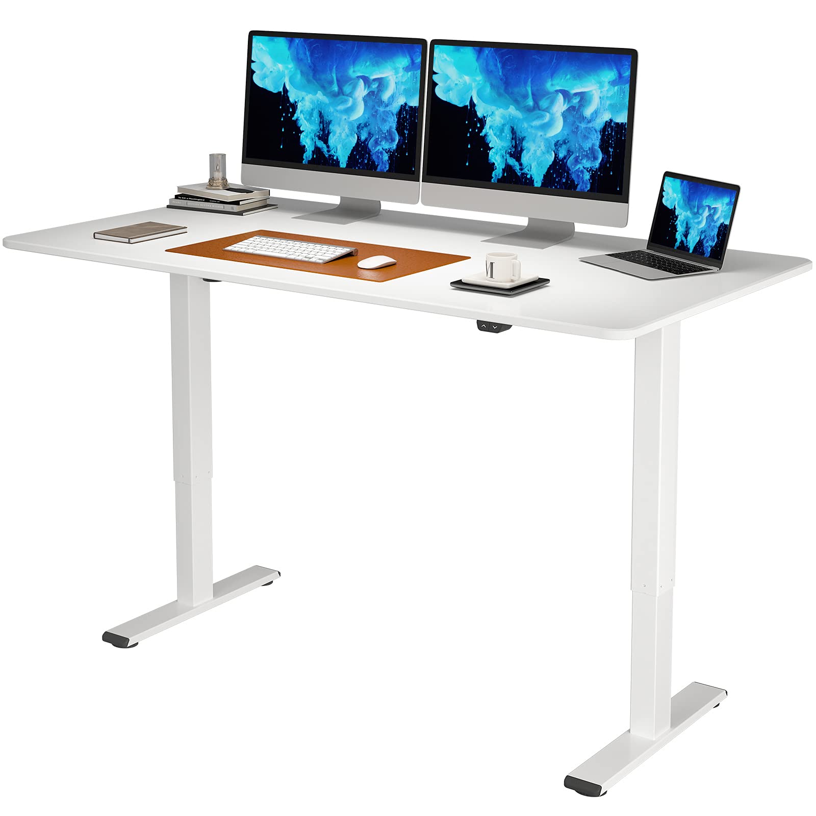 FLEXISPOT EC1 Essential 60" Large Height Adjustable Standing Desk, Electric Sit Stand Desk Home Offi