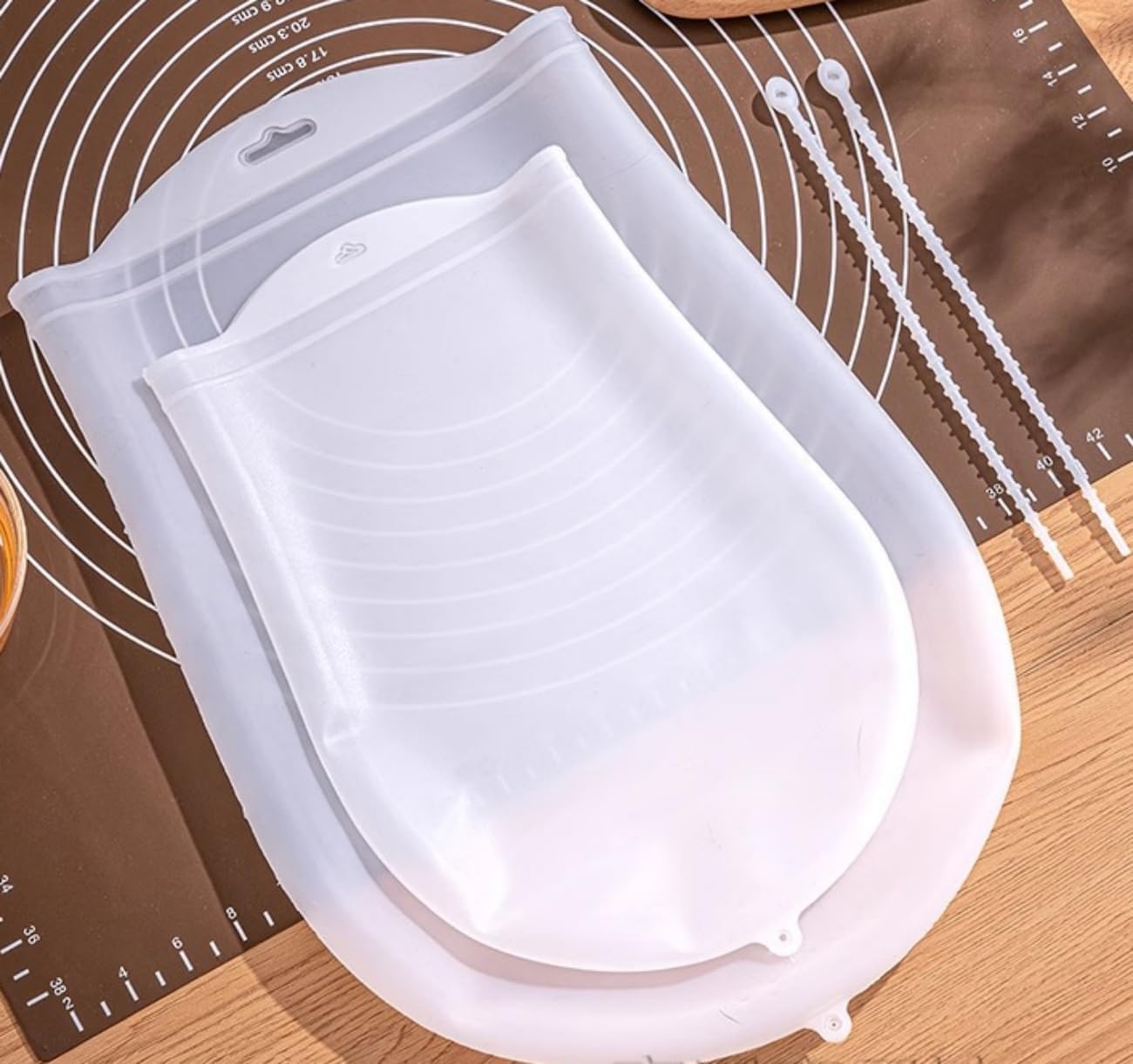 2pcs Silicone Kneading Bag, Reusable Dough Bag | Food Grade Material, Bread, Pastry, Pizza, Corn Tortilla Flour Mixing, Preservation Bag,reusable sourdough bread bag