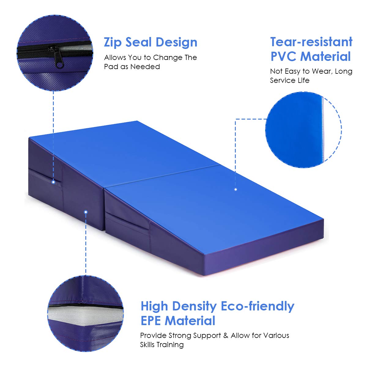 Giantex Gymnastics Wedge Mat, Folding and NonFolding Incline Gym Fitness Skill Shape Tumbling