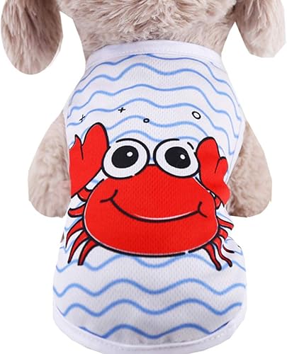 Wakeu Ropa para perros pequeños Chica Chihuahua Niño Yorkies Verano Otoño Sandía Cangrejo Camisa Gato Cachorro Chaleco Ropa Disfraz Mascotas Ropa