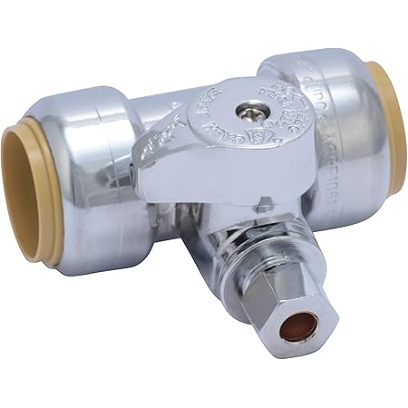 Amazon Com Sharkbite 1 2 X 1 2 X 1 4 Inch Compression Tee Stop Valve Push To Connect Brass Plumbing Fitting Pex Pipe Copper Cpvc Pe Rt Hdpe 249a Everything Else