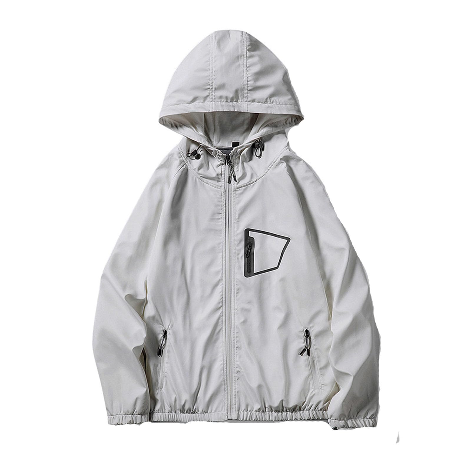Veste De Randonnée Légère Homme Rrongwn Manteau De Pluie Pour Homme - Imperméable - Noir - Veste De Pluie Fine - Coupe-vent - Veste Softshell - Veste De Randonnée Simple - Veste